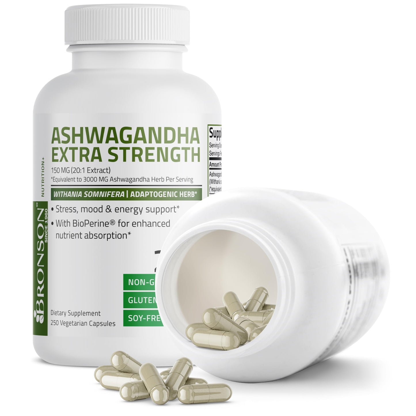 Bronson Ashwagandha Extra Strength 3000 mg Stress & Mood Support with BioPerine