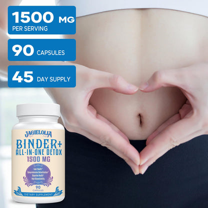 All-In-One Detox Binder Supplement 1500 MG - High Bioavailability, Liver Gut Detox Cleanse