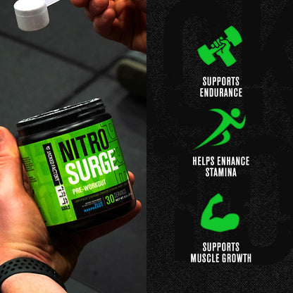 NITROSURGE Pre Workout Supplement - Endless Energy, Instant Strength Gains