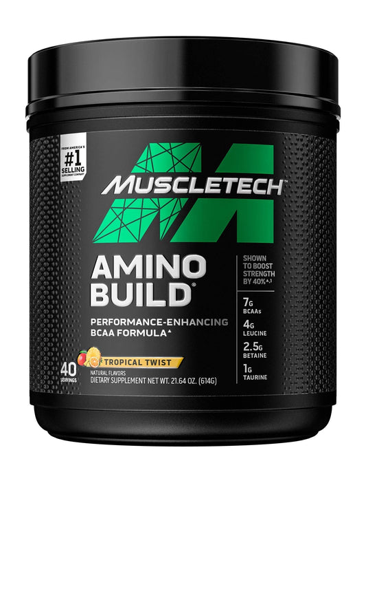 BCAA Amino Acids + Electrolyte Powder, MuscleTech Amino Build, 7g of BCAAs 