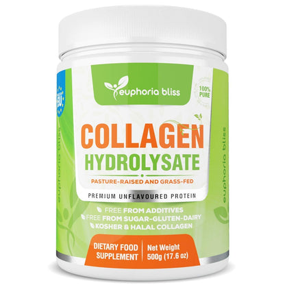 Premium Collagen Powder 500g Unflavoured High Grade Hydrolysed Collagen Joints, Bones, Gut, Wrinkles, Hair, Skin, Nails, Pain, Injury, Sleep, Fitness, Keto