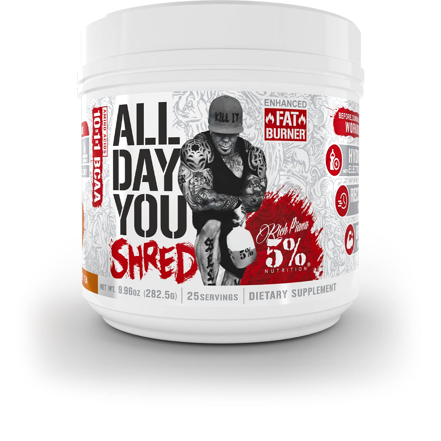 5% Nutrition Rich Piana AllDayYou Shred BCAA Powder | Amino Acid Supplement