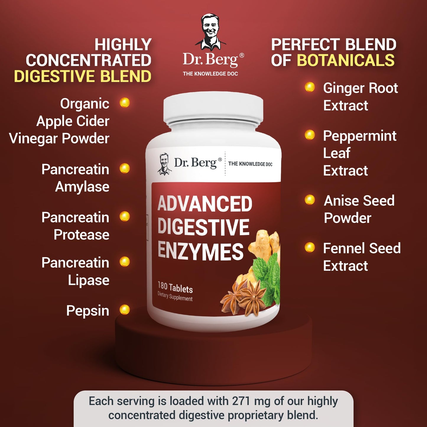 Dr. Berg Advanced Digestive Formula with Apple Cider Vinegar - Includes Digestive Health