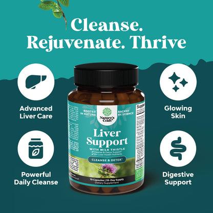 Natures Craft Liver Cleanse Detox & Repair Formula - Herbal Liver Support Supplement