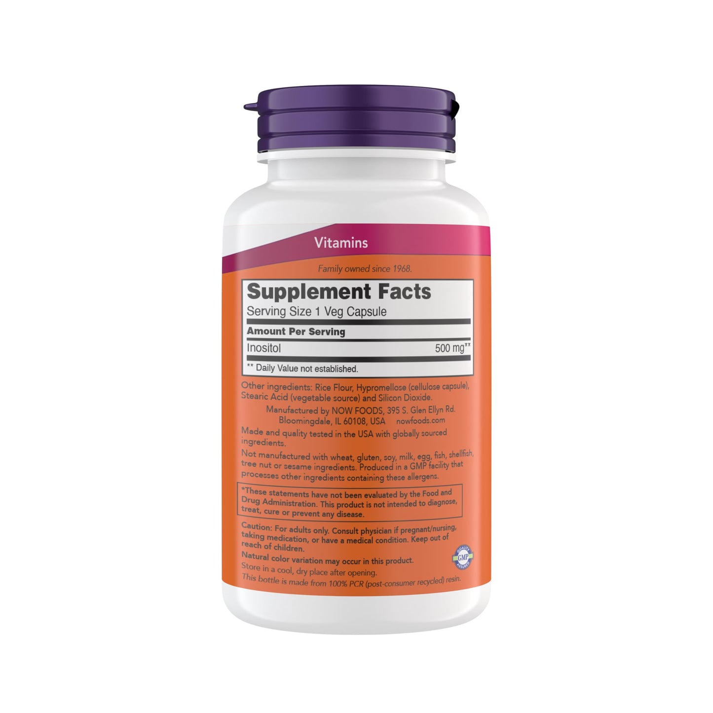 Now Foods Inositol 500 mg, Superior Myo Inositol Form, for Healthy Membrane Function