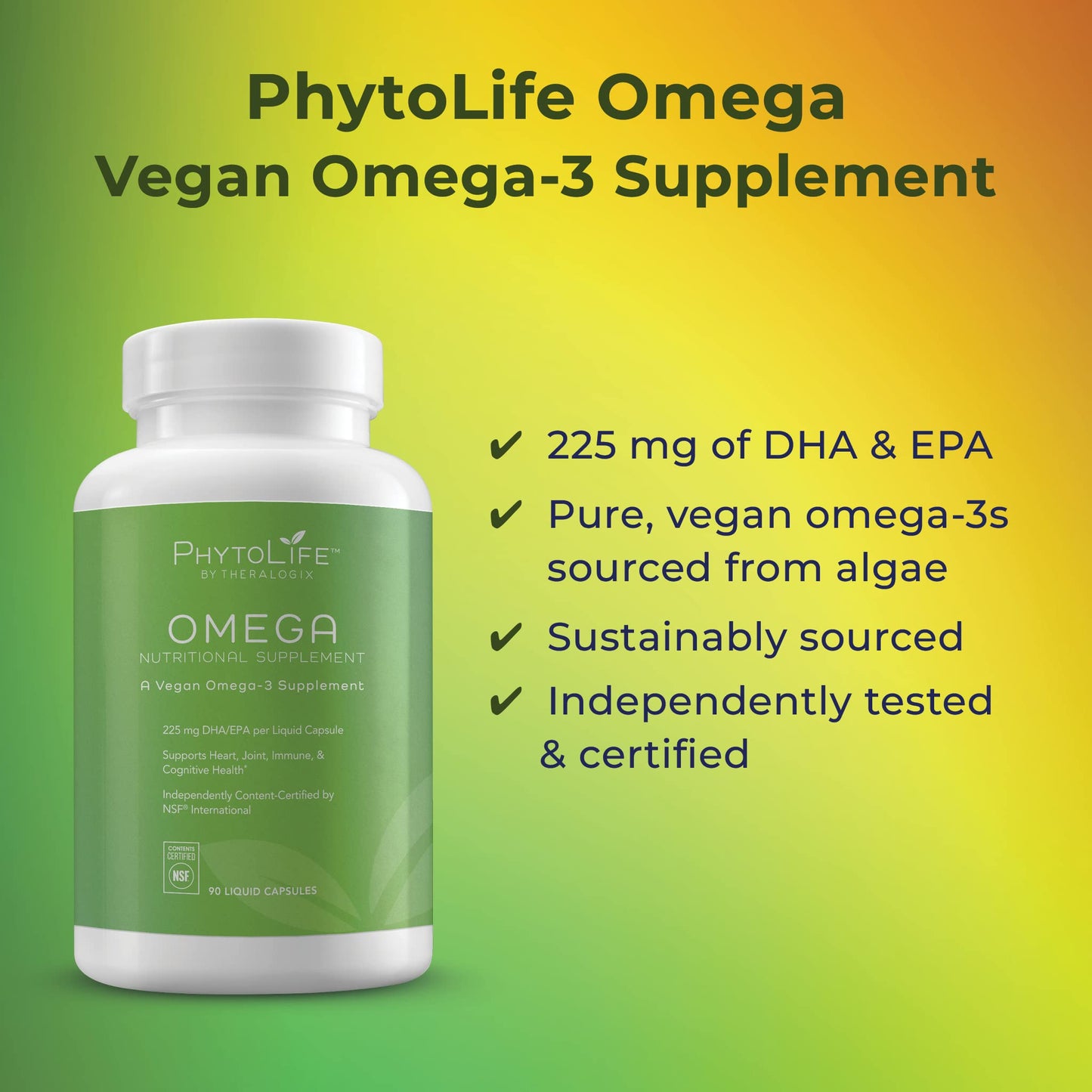 Theralogix PhytoLife Omega - 90-Day Supply - Vegan Algae Omega-3 Supplement