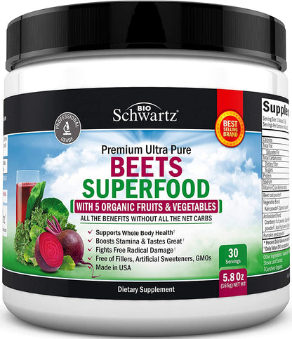 Beet Root Powder - Beets Superfood Supplement with Vitamin C Plus Organic Antioxidant