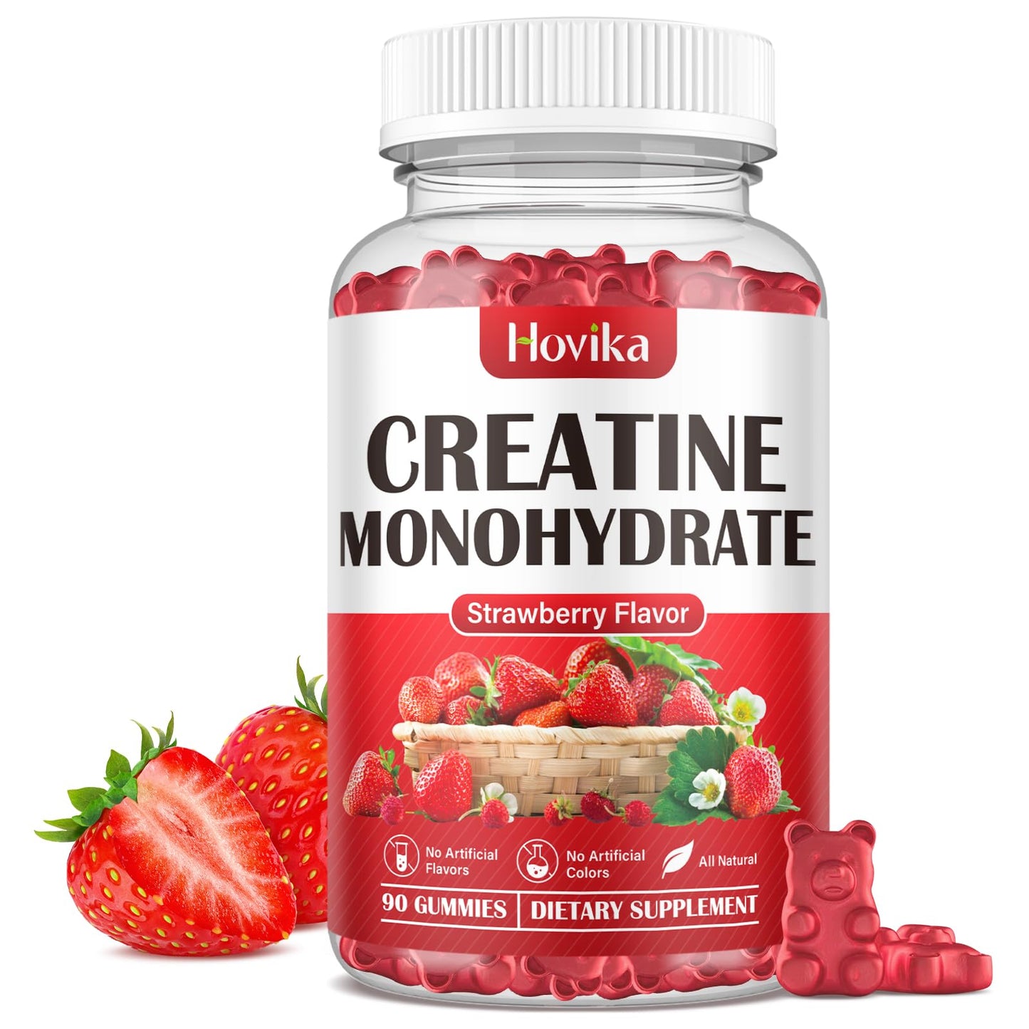 Hovika Creatine Monohydrate Gummies for Men & Women, Chewable 3g Creatine Monohy