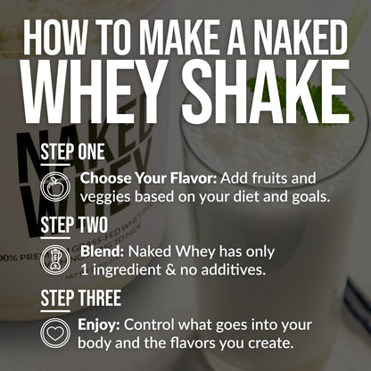 NAKED WHEY 5LB 100% Grass Fed Unflavored Whey Protein Powder - US Farms