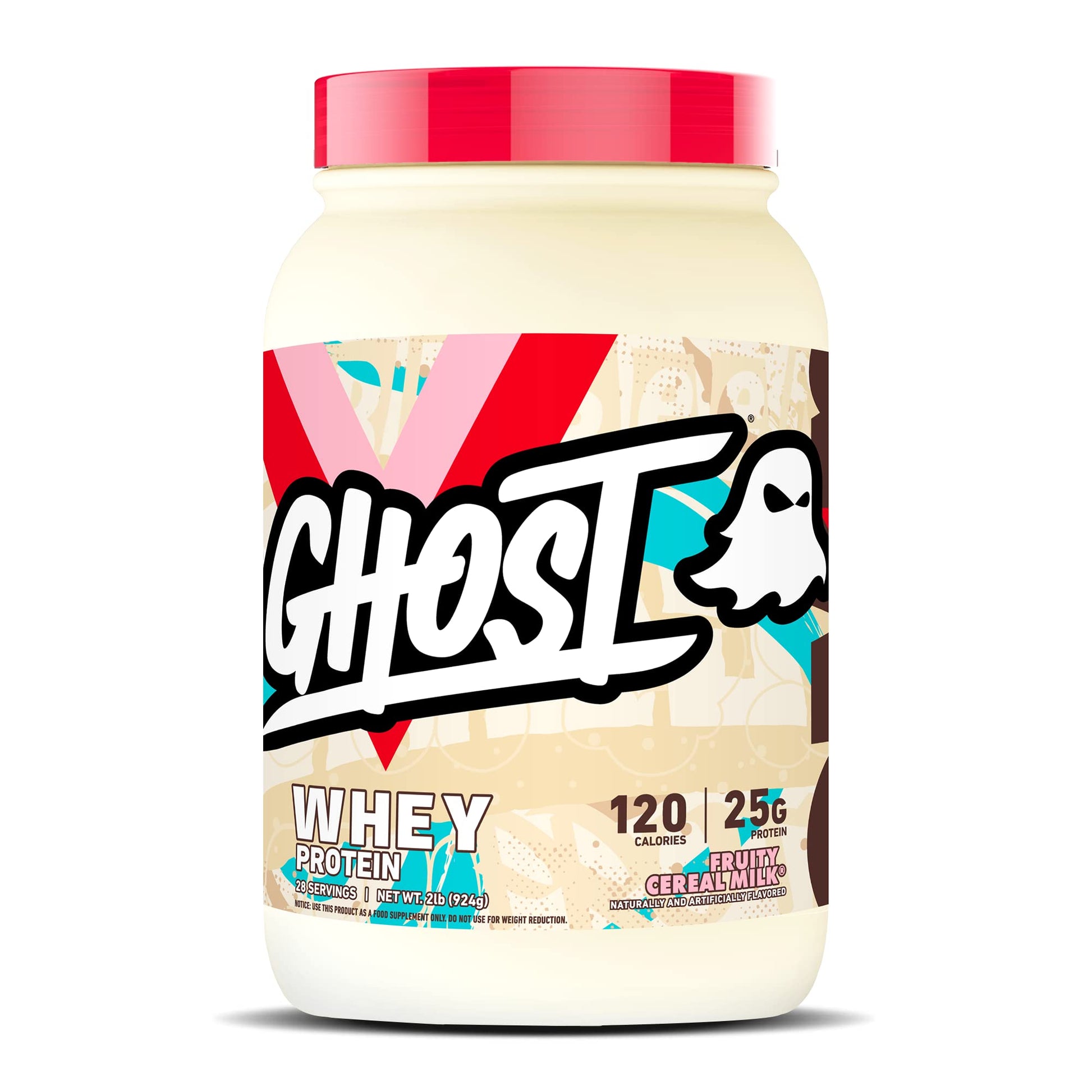 GHOST Whey Protein Powder, Fruity Cereal Milk - 2LB Tub, 25G of Protein - Flavored 