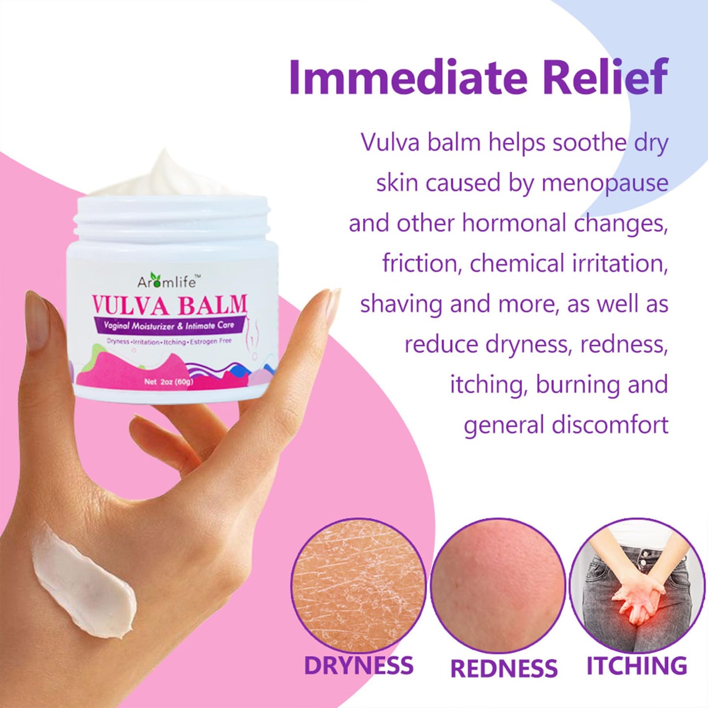 Aromlife Vulva Moisture Balm Cream, for Female Dryness Cure and Support Itching Irritation,