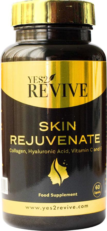 YES2 REVIVE Marine Collagen Capsules - Enhanced with Hyaluronic Acid Vitamin C & E Skin Rejuvenate 