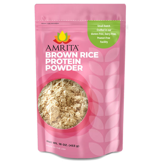 Amrita Brown Rice Protein Powder - Unflavored Vegan Protein Powder - Non-GMO, Gluten