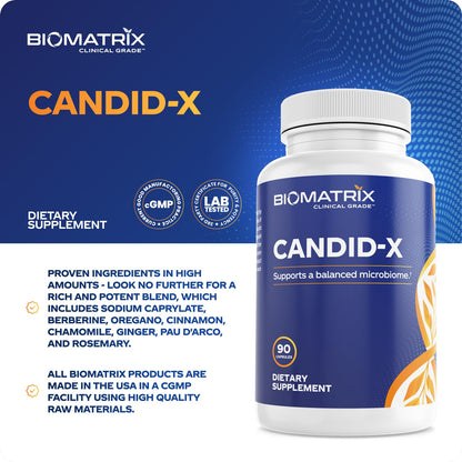 BioMatrix Candid-X Gut Cleanse with Berberine, Oregano, Sodium Caprylate, Chamomile, Ginger