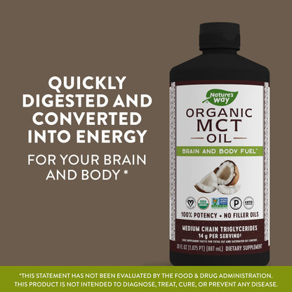 Nature's Way MCT Oil, Brain and Body Fuel from Coconuts*; Keto Paleo Certified