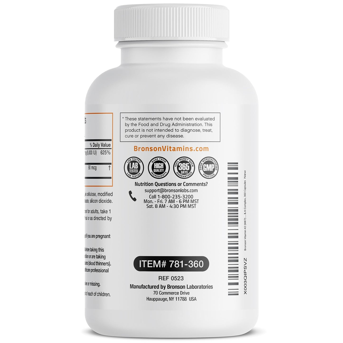 Bronson Vitamin K2 (MK7) with D3 Supplement Non-GMO Formula 5000 IU Vitamin D3