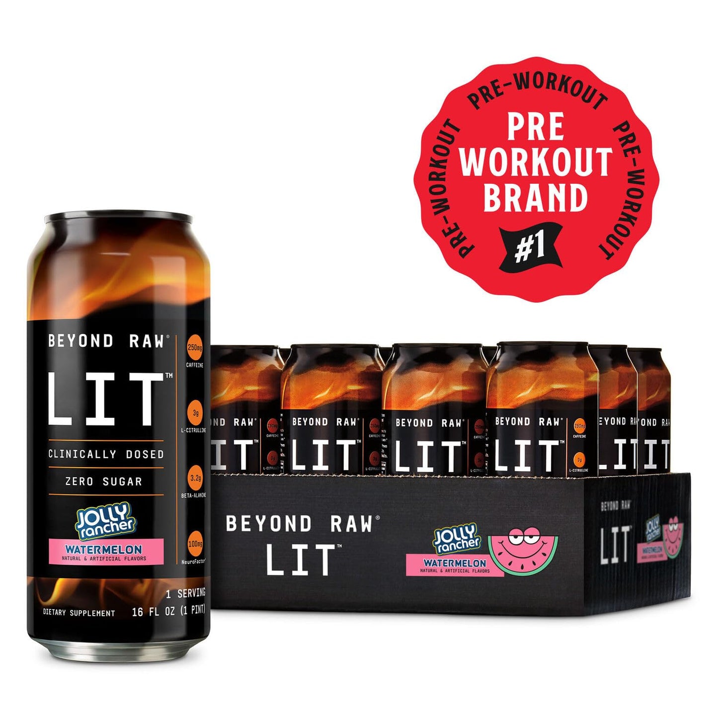 BEYOND RAW LIT On The Go | Ready to Drink Cans | Contains Caffeine, L-Citrulline