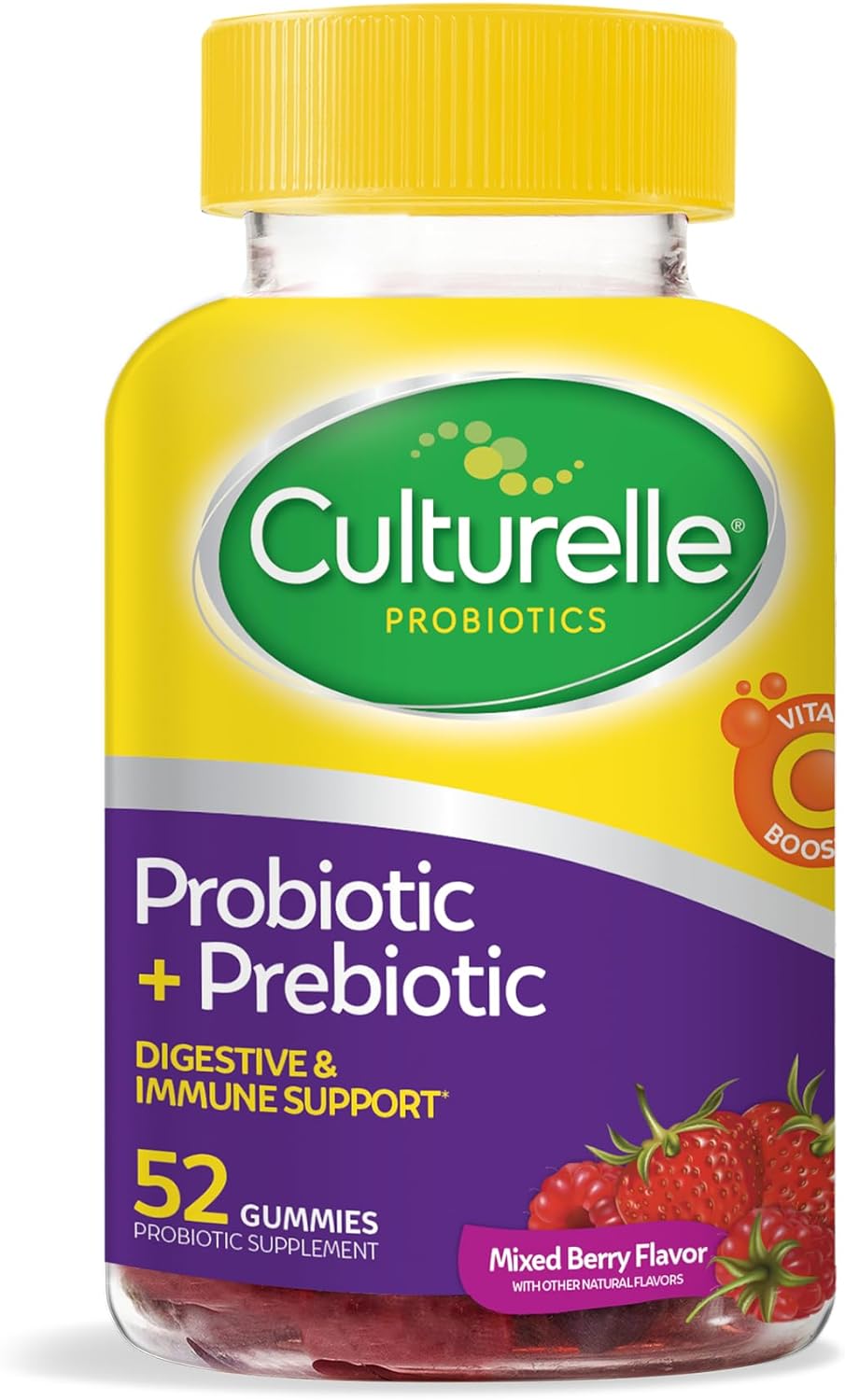 Culturelle Daily Probiotic Gummies for Women &amp; Men, Berry Flavor, 52 Count