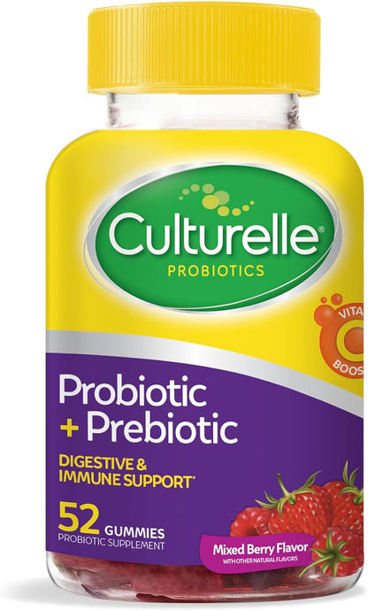 Culturelle Daily Probiotic Gummies for Women &amp; Men, Berry Flavor, 52 Count