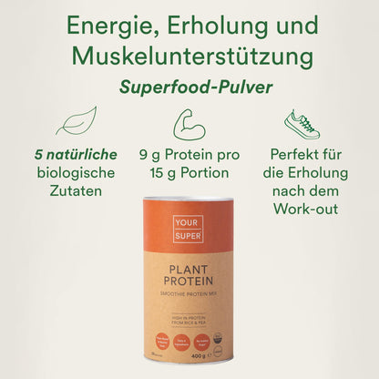 Your Super Plant Protein Organic Superfood Powder – Plant Based Protein Powder for Muscle Growth