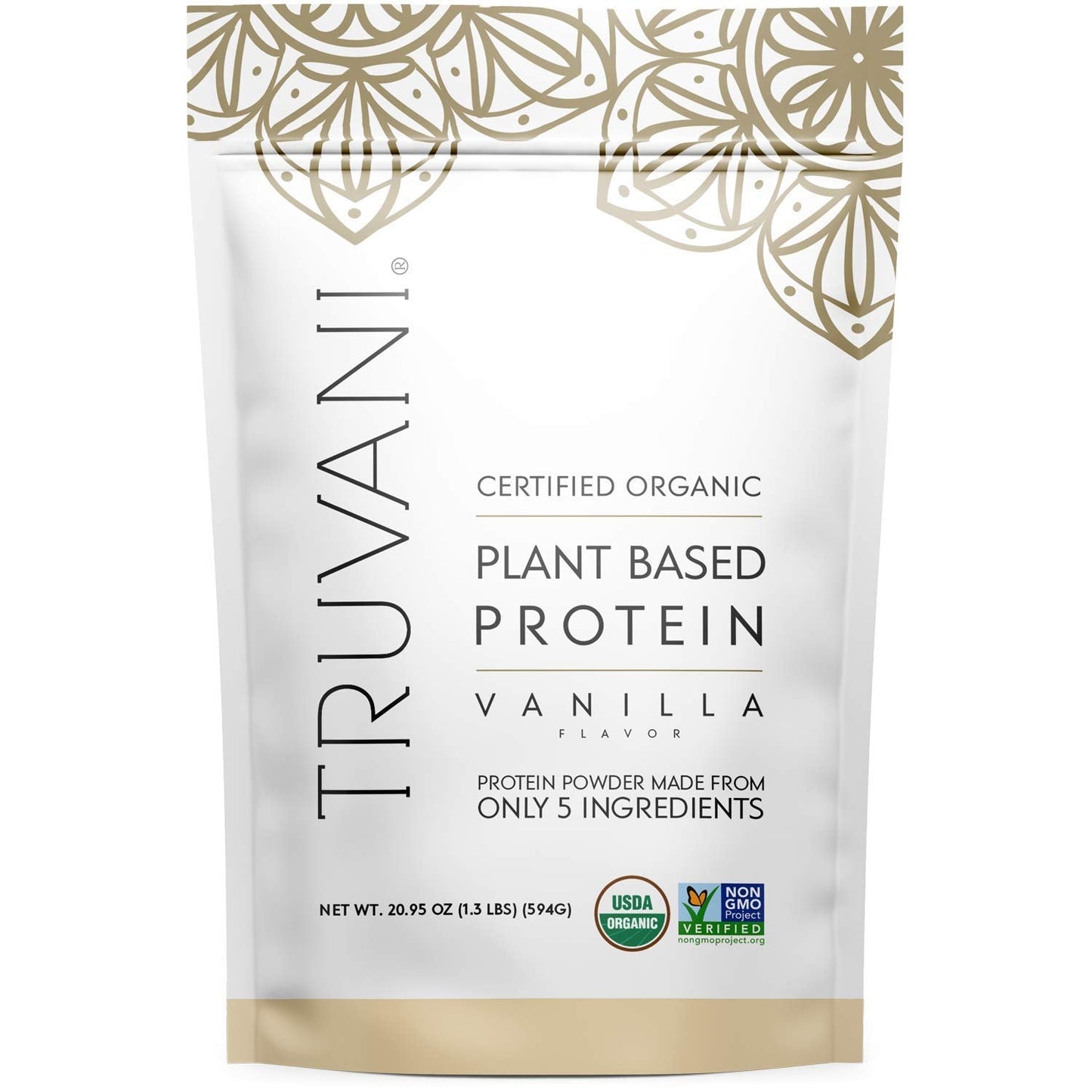 Truvani Organic Vegan Protein Powder, Organic Pea Protein Powder, Vegan, Non GMO