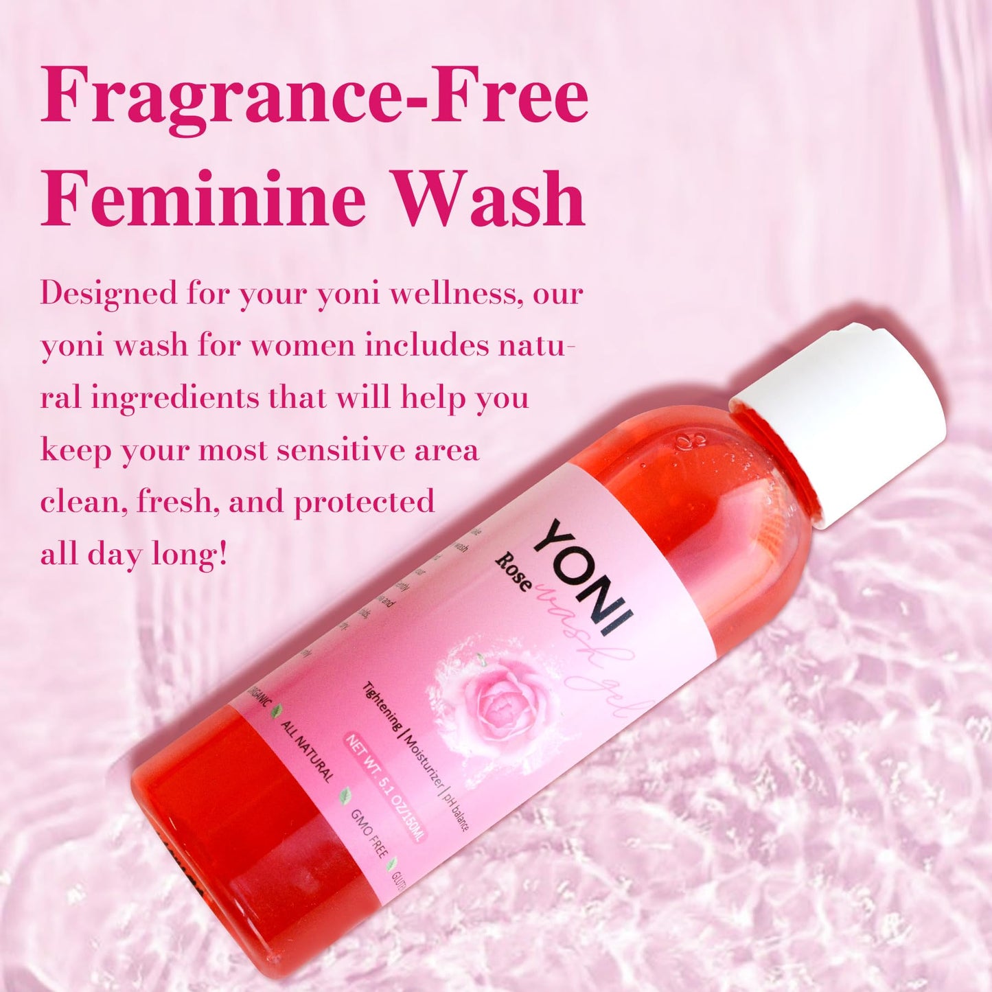 Aromlife Rose Yoni daily Wash Set - Yoni Oil & Yoni Bar & Yoni Feminine Wash, Ph Balance for Women