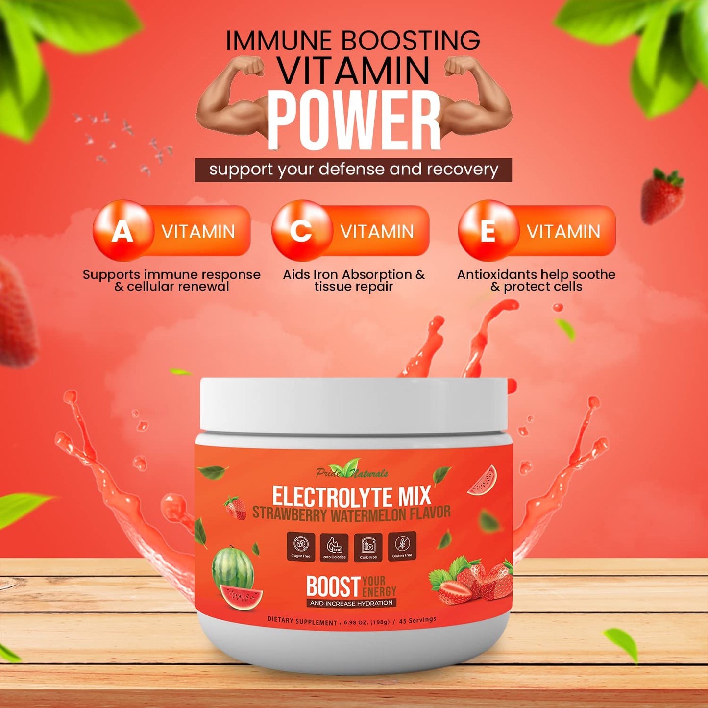 Electrolyte Powder - Refreshing Workout Recovery Electrolytes, Sugar Free, Gluten Free