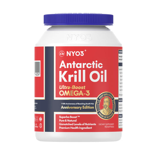 NYO3 Antarctic Krill Oil 1000mg Omega 3 Supplement, EPA & DHA, 90 Softgels Astaxanthin