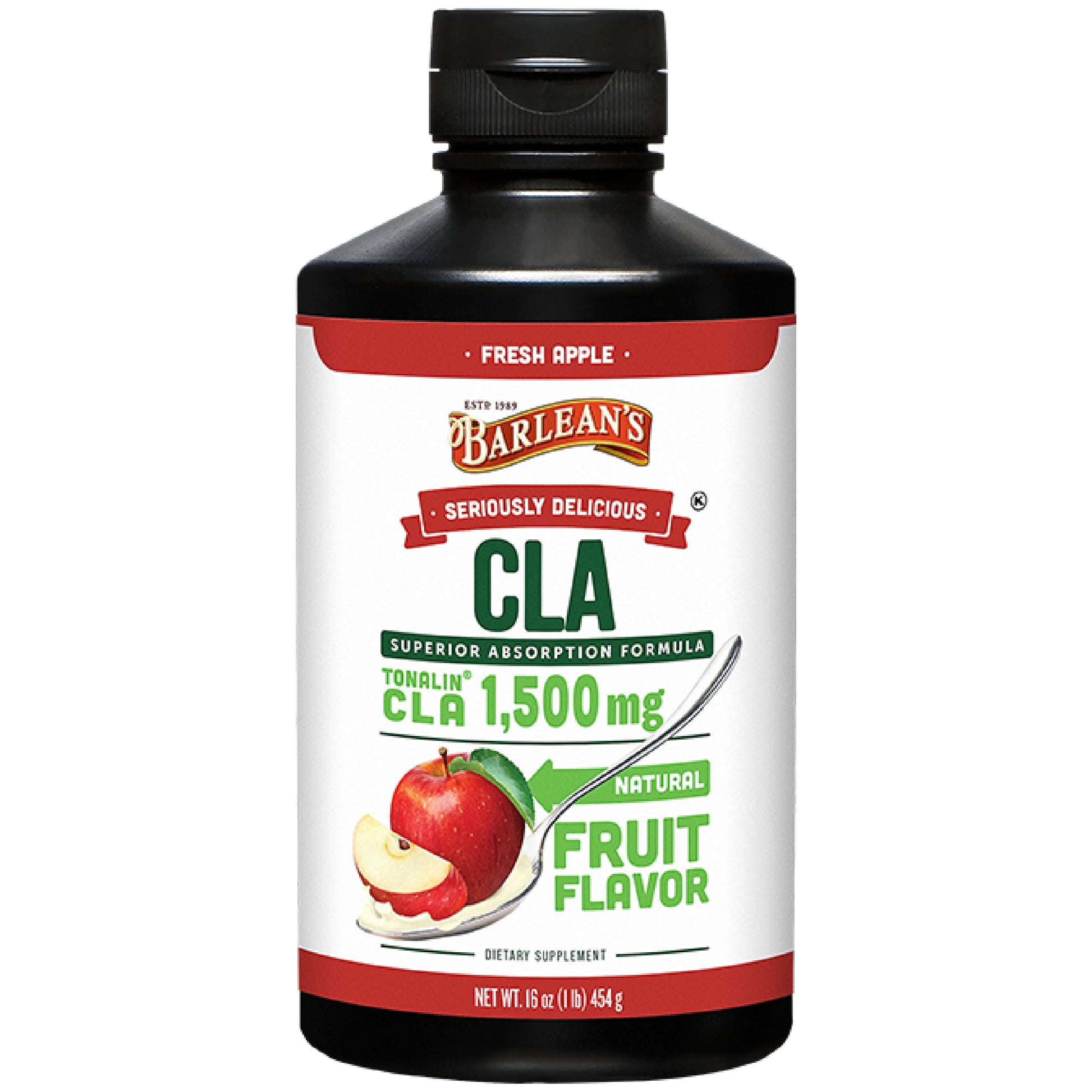 Barlean's Fresh Apple with 1,500 mg of Tonalin CLA - Gluten-Free, Vegan, Kosher 