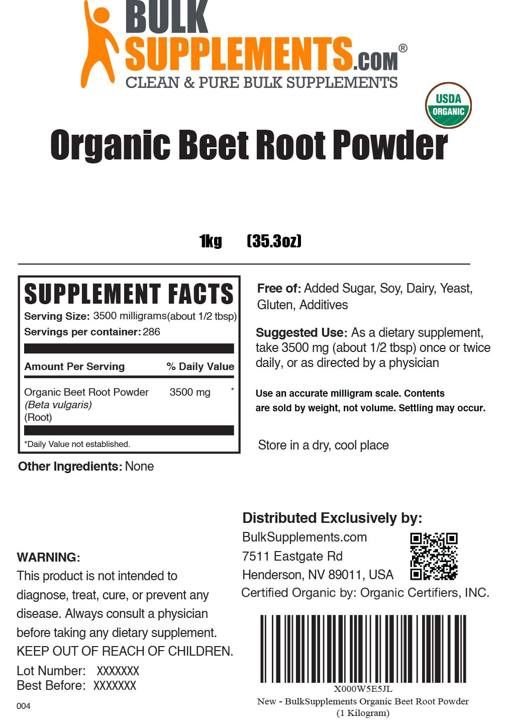 BULKSUPPLEMENTS.COM Organic Beet Root Powder - Beet Powder Organic, Beetroot