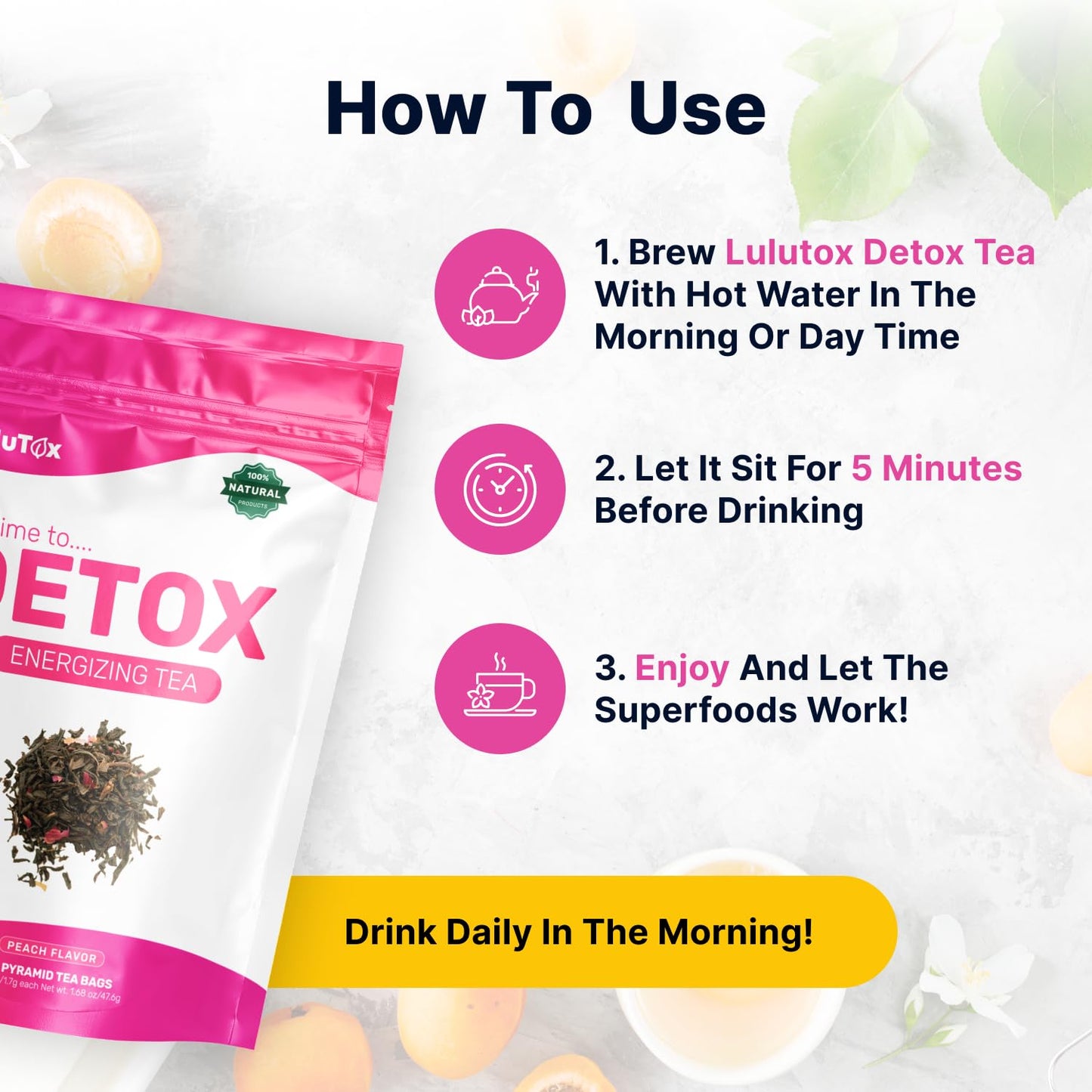 LULUTOX Detox Tea - Herbal Blend with Dandelion, Ginseng, and Ginger - Supports A Healthy Weight