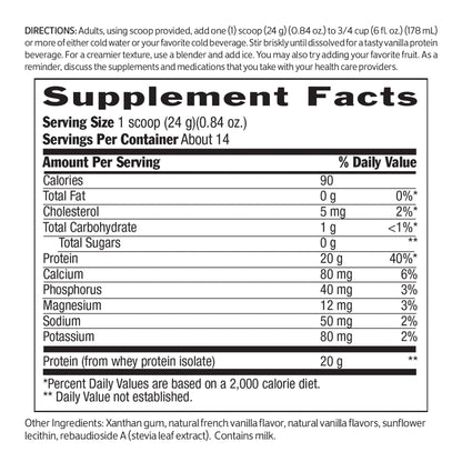 Biochem 100% Whey Sugar-Free Vanilla 20g, 11.8oz, Certified Vegetarian, Certified Gluten