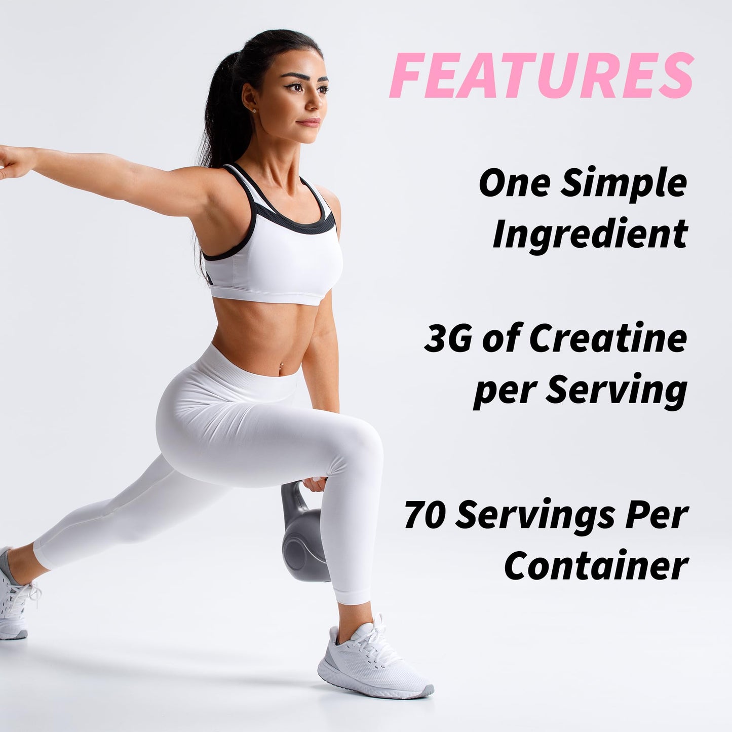 Creatine Supplement for Women's Booty Gains - Unflavored Micronized Creatine