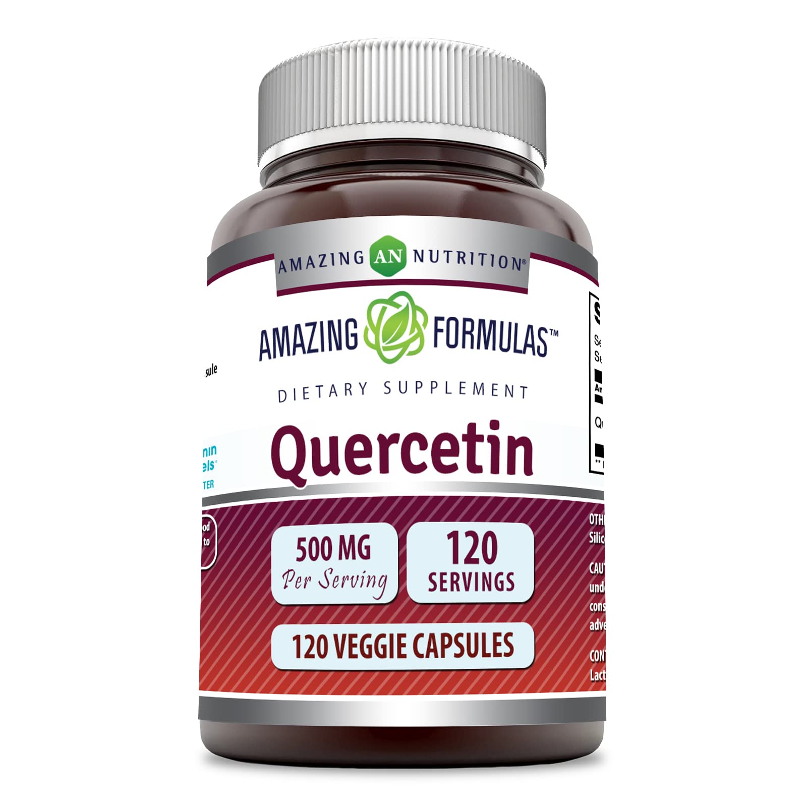 Amazing Formulas Quercetin 500mg 120 Veggie Capsules Supplement - Non-GMO