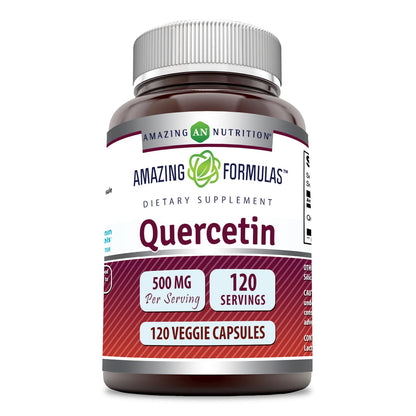 Amazing Formulas Quercetin 500mg 120 Veggie Capsules Supplement - Non-GMO