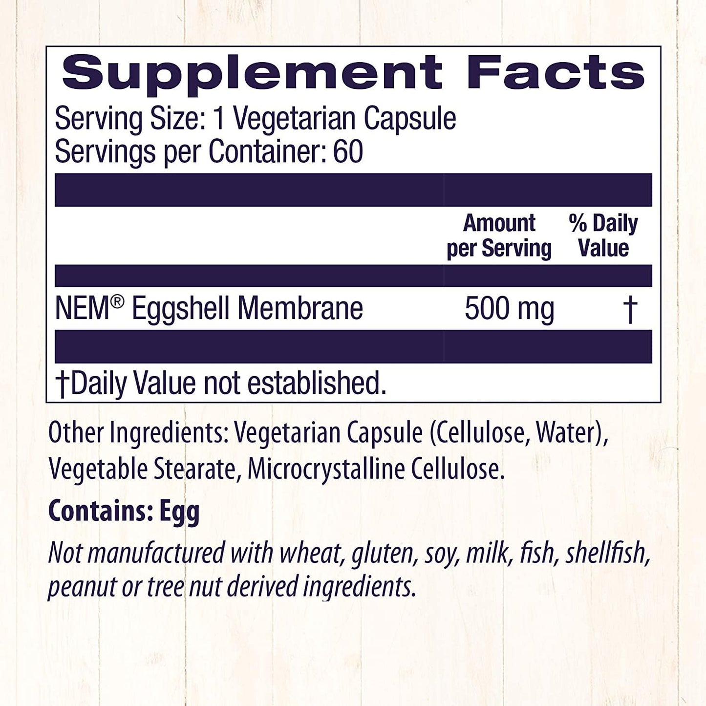 Healthy Origins Eggshell Membrane (NEM), 500 mg - Natural Collagen and Joint Support