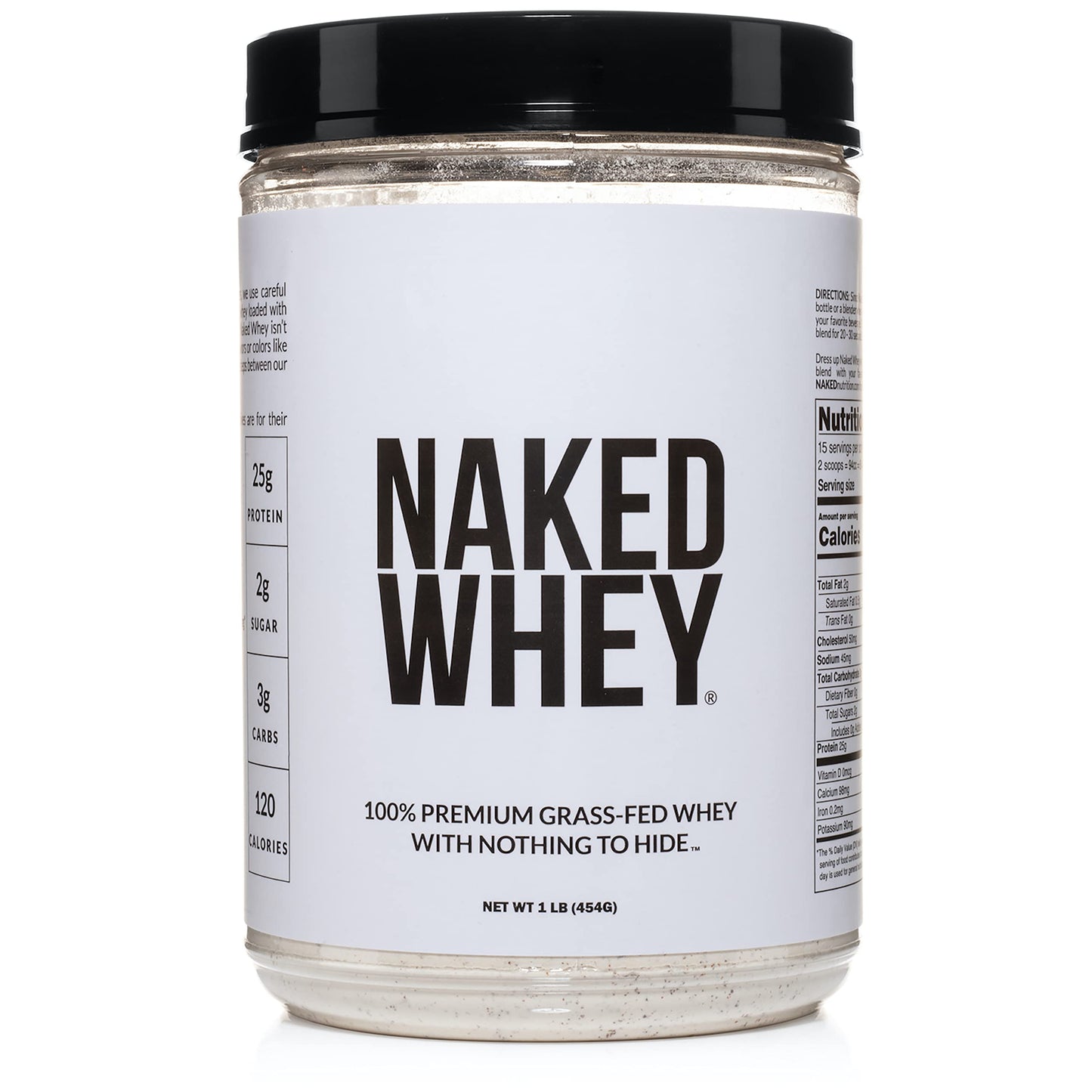 Naked Nutrition Naked Whey 1Lb - Only 1 Ingredient, Grass Fed Whey Protein Powder