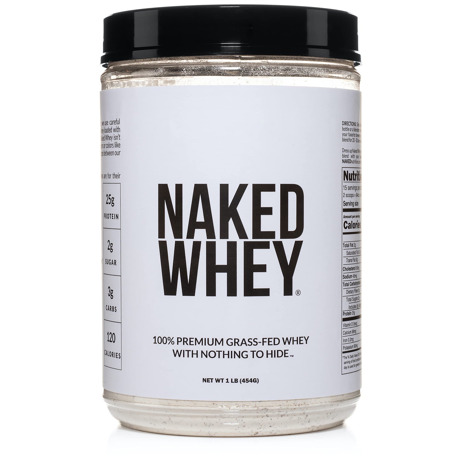 Naked Nutrition Naked Whey 1Lb - Only 1 Ingredient, Grass Fed Whey Protein Powder