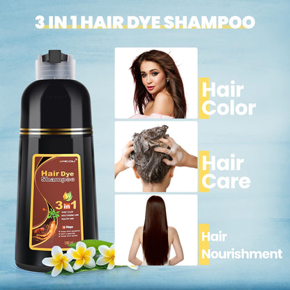 Bablabear MEIDU Brown Hair Color Shampoo for Women and Men,Instant Hair Dye Shampoo