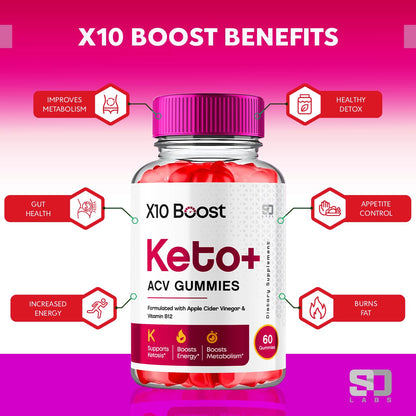 X10 Boost Keto ACV Gummies Advanced Weight Loss, X10 Boost Keto + ACV 1000mg Apple