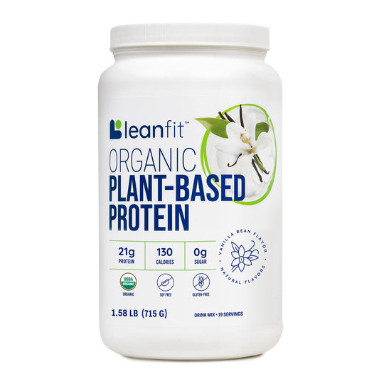 LeanFit Organic Plant-Based Protein, Natural Vanilla Flavor, 21g Vegan Protein, 19 Servings