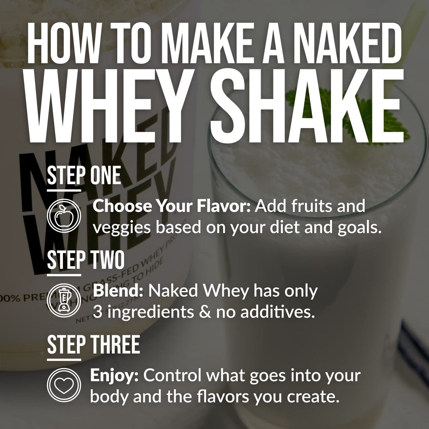 NAKED Nutrition Whey Vanilla Protein - All Natural Grass Fed Whey Protein Powder