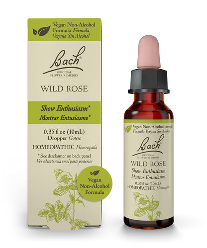 Bach Original Flower Remedies, Wild Rose for Enthusiasm (Non-Alcohol Formula), Natural Homeopathic