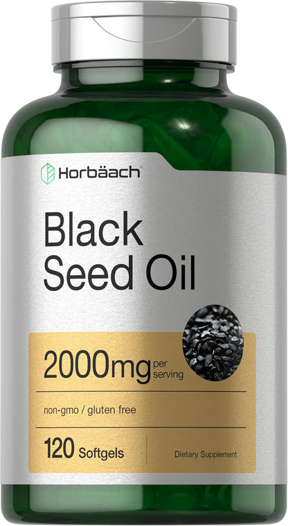 Black Seed Oil 2000mg | 120 Softgel Capsules | Cold Pressed Nigella Sativa Pills 