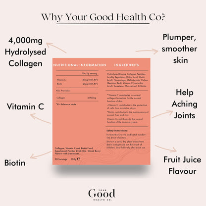 Your Good Health Co. – Your Beauty Premium Collagen Powder, Tropical | 150g