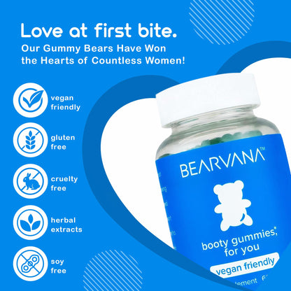 BEARVANA Bum Support Gummies for Women | Workout Enhancement | Berry Flavored