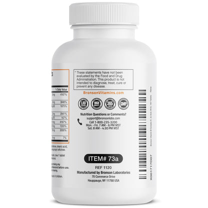 Bronson Super B Vitamin B Complex Sustained Slow Release Vitamin B1, B2, B3, B6, B9