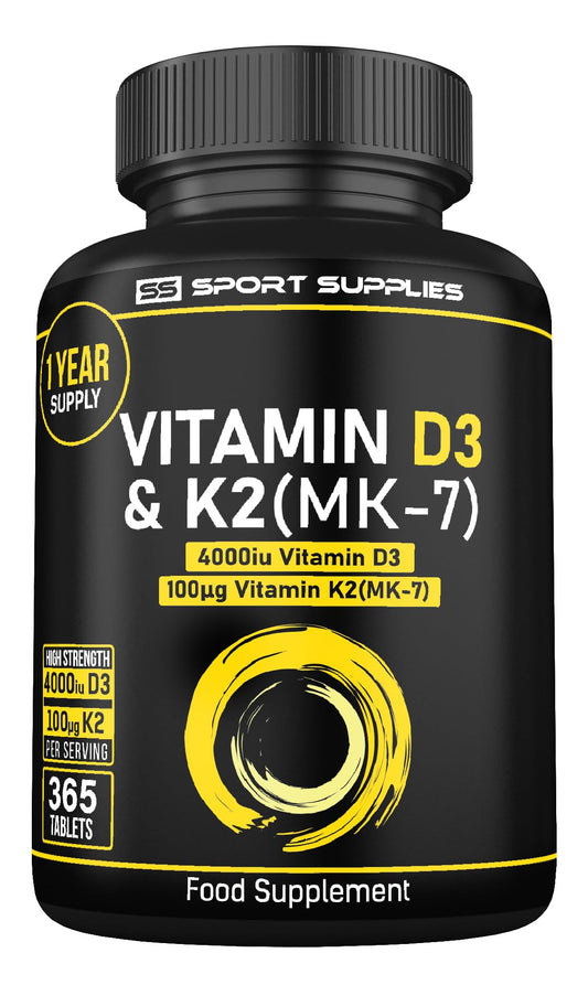 Vitamin D3 K2 High Strength Tablets - 365 Micro Tablets - Vitamin d3 4000 iu and k2 