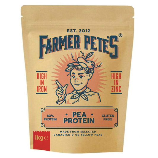 Farmer Pete's Pea Protein Powder 1kg - Dairy Free, Gluten Free, Natural Plant Based Vegan Protein Powder Isolate (1kg)