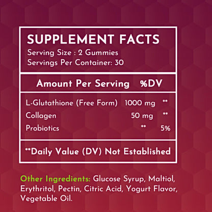 2 Pack Glutathione Gummies | with Marine Collagen | 1050mg per Serving | Antioxidant Support